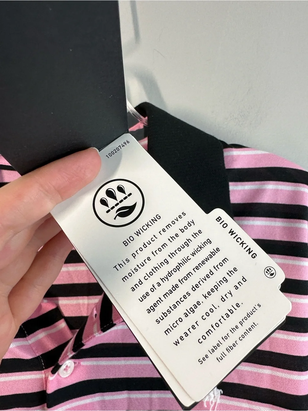 NWT RLX Ralph Lauren Pink And Black Stripe Polo Shirt Size L Golf